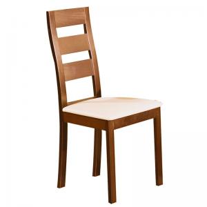 MILLER Καρέκλα Οξιά Aroma Beech, PVC Εκρού - 45x52x97cm