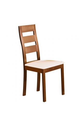 MILLER Καρέκλα Οξιά Aroma Beech, PVC Εκρού - 45x52x97cm