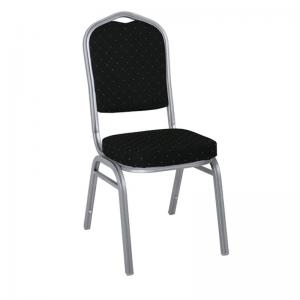 HILTON Καρέκλα Μέταλλο Βαφή Silver, Ύφασμα Μαύρο
