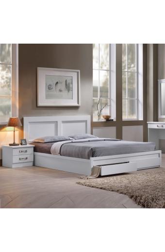 LIFE Κρεβάτι Διπλό, 2 Συρτάρια, για Στρώμα 150x200 cm, Απόχρωση Άσπρο