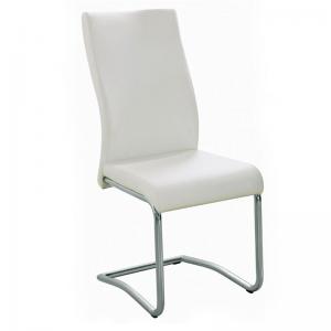 BENSON Καρέκλα Μέταλλο Χρώμιο, PVC Cream