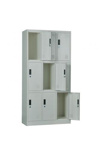 LOCKER 9 Θέσεων Φοριαμός - Ερμάριο, Μέταλλο Βαφή Γκρι - 90x40x185cm