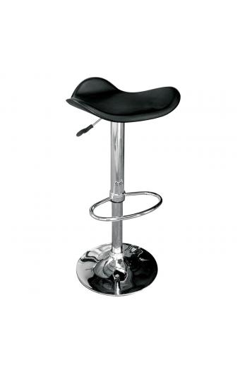 SADDLE Σκαμπό BAR, Βάση Χρώμιο, Pvc Μαύρο, Ρύθμιση Ύψους, Περιστρεφόμενο - 45x43x58/64-79/85cm