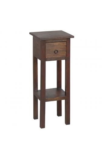 CLASSIC Stand - Τραπεζάκι Βοηθητικό H.65cm - 1 Συρτάρι, Ξύλο Sheesham Καρυδί - 25x25 H.65cm
