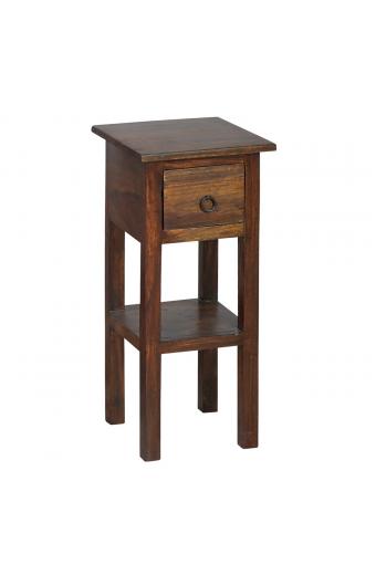 CLASSIC Stand - Τραπεζάκι Βοηθητικό H.55cm - 1 Συρτάρι, Ξύλο Sheesham Καρυδί - 25x25 H.55cm