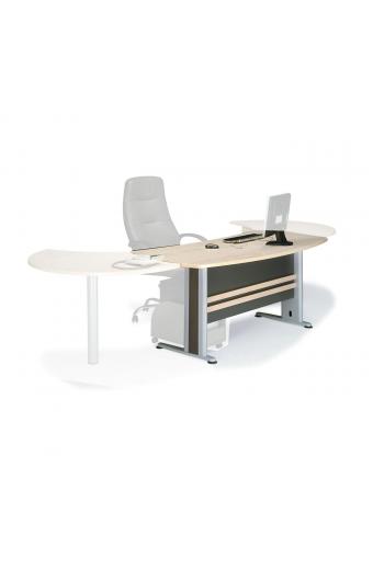 EXECUTIVE Γραφείο Απόχρωση Dark Grey - Beech - 180x80x75cm