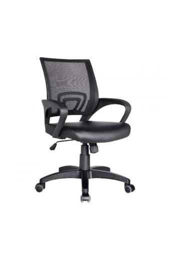 BF2101 Πολυθρόνα-Pro Γραφείου με Ανάκλιση, Μαύρο Mesh - PU Μαύρο - 57x56x84/94cm