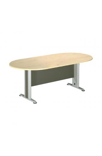ΣΥΝΕΔΡΙΟΥ Τραπέζι Οβάλ Απόχρωση Dark Grey - Beech - 180x90x75cm