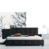 FIDEL Κρεβάτι Διπλό για Στρώμα 160x200cm, PU Μαύρο