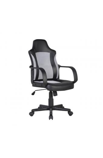 BF2850 Πολυθρόνα Γραφείου Διευθυντή, Mesh Γκρι, PU Μαύρο - 55x60x97/107cm
