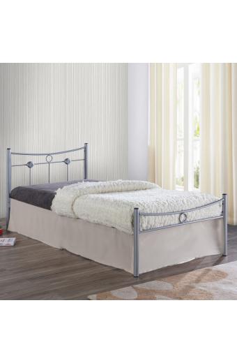 DUGAN Κρεβάτι Μονό, για Στρώμα 90x200cm, Μέταλλο Βαφή Silver - 96x205x83cm