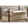 VINCENT Daybed Κρεβάτι Μονό Μέταλλο Βαφή Μαύρο, Ξύλο Καρυδί - 98x201x99cm για Στρώμα 90x190