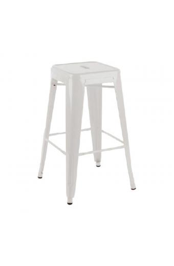 RELIX Σκαμπό Bar-Pro H.67cm, Στοιβαζόμενο, Μέταλλο Βαφή Άσπρο - 43x43 H.67cm