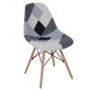 ART Wood Καρέκλα Ξύλο - PP Ύφασμα Patchwork Black & White