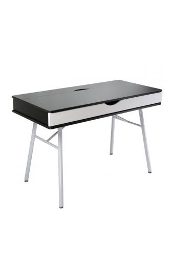 ΓΡΑΦΕΙΟ Η/Υ Μέταλλο Βαφή Άσπρο, Melamine Wenge - 115x55x75cm