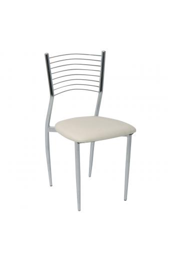 VIVIAN Καρέκλα Μέταλλο Χρώμιο, PVC Εκρού - 40x44x83cm