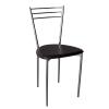 VALETTA Καρέκλα Tραπεζαρίας Κουζίνας Μέταλλο Χρώμιο, PVC Σκούρο Καφέ