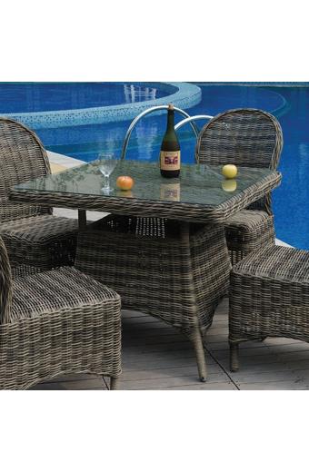 MONTANA Τραπέζι Dining Κήπου-Βεράντας ALU, Φ5mm Round Wicker Grey Brown - 90x90 H.75cm