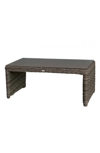 MONTANA Τραπεζάκι Σαλονιού Κήπου-Βεράντας ALU, Φ5mm Round Wicker Grey Brown - 100x50 H.45cm