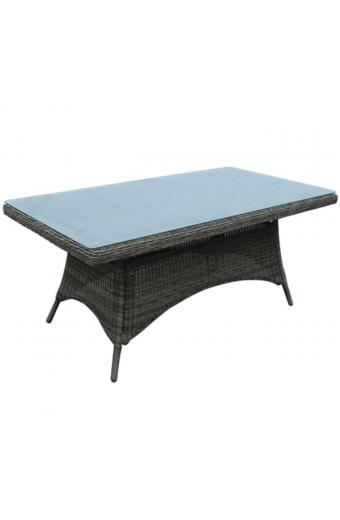 MONTANA Τραπέζι Dining Κήπου-Βεράντας ALU, Φ5mm Round Wicker Grey Brown - 180x90 H.75cm