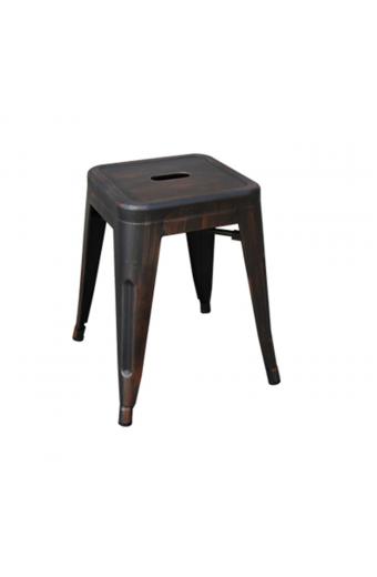 RELIX Σκαμπό-Pro, Στοιβαζόμενο, Μέταλλο Βαφή Antique Black - 39x39x45cm