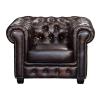 CHESTERFIELD Birmingham Πολυθρόνα Σαλονιού Καθιστικού,Δέρμα Απόχρωση Καφέ - 103x92x72cm
