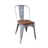 RELIX Wood Dark Oak Καρέκλα Μέταλλο Βαφή σε Απόχρωση Metal