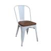 RELIX Wood Dark Oak Καρέκλα Μέταλλο Βαφή Άσπρο