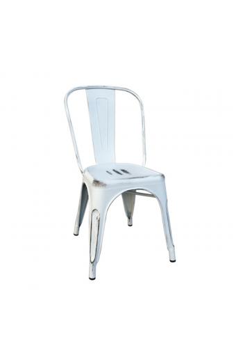 RELIX Καρέκλα-Pro, Στοιβαζόμενη, Μέταλλο Βαφή Antique White - 45x51x85cm