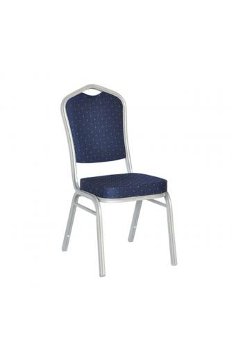 HILTON Καρέκλα Μέταλλο Βαφή Silver, Ύφασμα Μπλε - 44x55x93cm