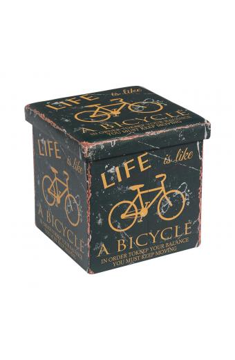 ORION Σκαμπό Αποθηκευτικό - Βοηθητικό, PU Deco Bike - 38x38x38cm