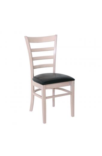 NATURALE Καρέκλα White Wash, Pu Μαύρο - 42x50x91cm