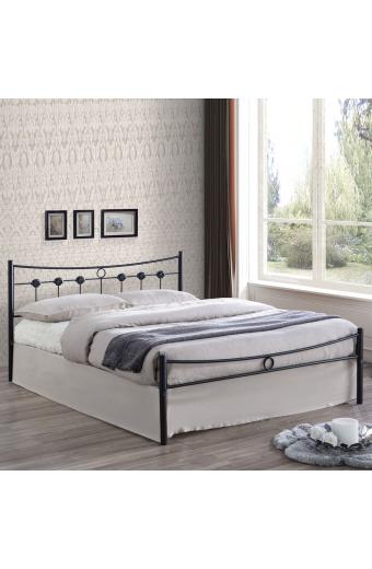 DUGAN Κρεβάτι Διπλό, για Στρώμα 150x200cm, Μέταλλο Βαφή Μαύρο - 156x205x83cm