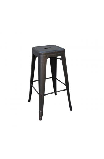 RELIX Σκαμπό Bar-Pro H.67cm, Στοιβαζόμενο, Μέταλλο Βαφή Antique Black - 43x43 H.67cm