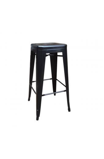 RELIX Σκαμπό Bar-Pro H.67cm, Στοιβαζόμενο, Μέταλλο Βαφή Μαύρο - 43x43 H.67cm