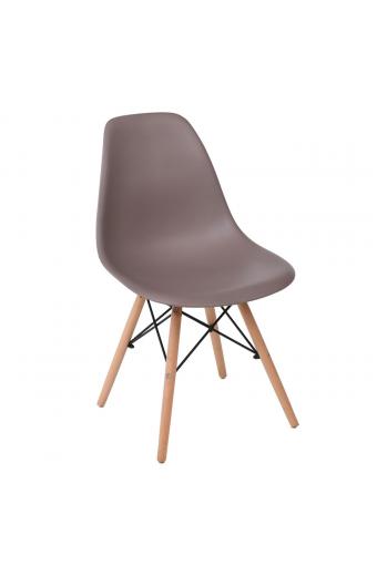 ART Wood Καρέκλα Τραπεζαρίας,  Πόδια Οξιά, Κάθισμα PP Sand Beige - 1 Step K/D - Pro - 46x53x81cm