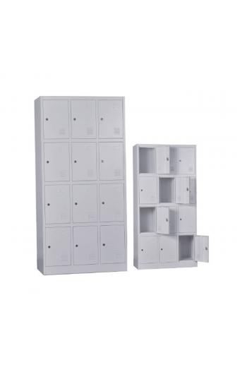 LOCKER 12 Θέσεων Μέταλλο Βαφή Γκρι - 90x40x185cm