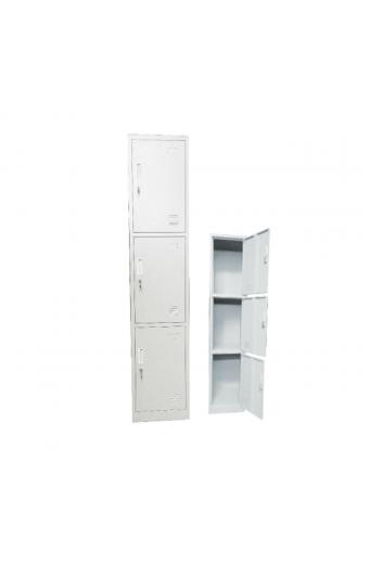 LOCKER 3 Θέσεων Μέταλλο Βαφή  Άσπρο - 38x45x185cm