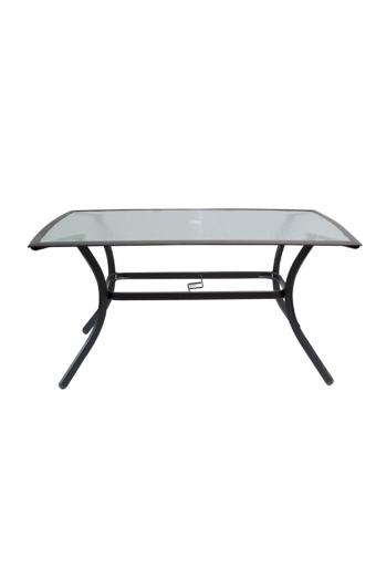 ASTOR Τραπέζι Dining Μεταλλικό Ανθρακί/Γυαλί - 150x90x70cm