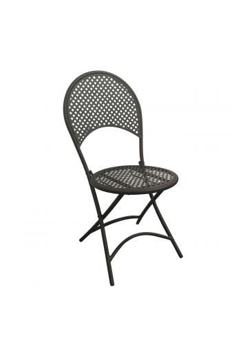 RONDO Καρέκλα Πτυσσόμενη, Μέταλλο Mesh Βαφή Μαύρο - 42x54x85cm