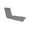 SUNLOUNGER Μαξιλάρι Ξαπλώστρας Ύφασμα Γκρι Water Repellent, Foam+Polyester Φερμουάρ-Velcro - 196(78+118)x60x7cm