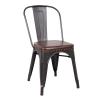 RELIX Καρέκλα-Pro, Μέταλλο Βαφή Antique Black, Pu Σκούρο Καφέ