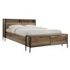 PALLET Κρεβάτι Διπλό με Χώρο Αποθήκευσης για Στρώμα 160x200 Μέταλλο Βαφή Μαύρο,Antique Oak