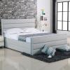APOLLO Κρεβάτι Υπέρδιπλο, για Στρώμα 180x200cm, Ύφασμα Απόχρωση Sand Grey