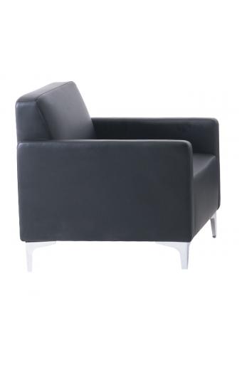 STYLE Πολυθρόνα Σαλονιού Καθιστικού, Pu Μαύρο - 64x71x72cm