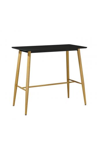 LAVIDA Τραπέζι BAR Μέταλλο Βαφή Φυσικό, Μαύρο MDF - 120x60x106cm