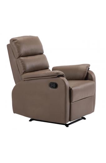 COMFORT Πολυθρόνα Relax Σαλονιού - Καθιστικού PU Cappuccino - 79x97x101cm