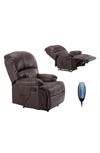 SPACE Πολυθρόνα Massage Σαλονιού - Καθιστικού, PU Καφέ - 88x93x102cm