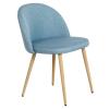 BELLA Καρέκλα Tραπεζαρίας, Μέταλλο Βαφή Φυσικό, Ύφασμα Απόχρωση Light Blue