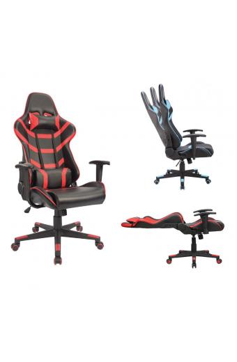BF9050 Gaming Πολυθρόνα Γραφείου, Ανάκλιση Πλάτης έως 90°, Pu Μαύρο - Κόκκινο - 67x69x124/134cm